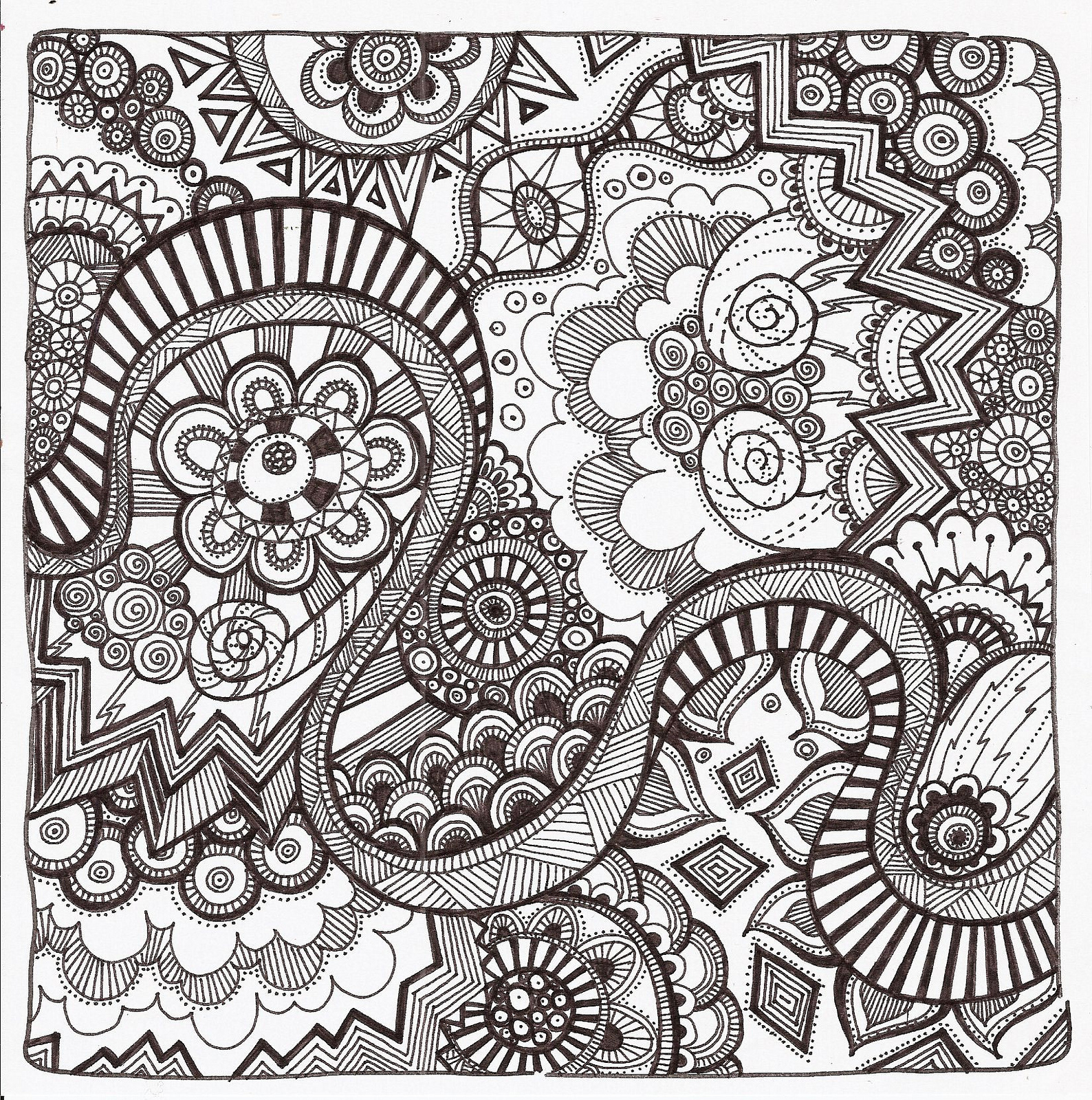 Download Free Printable Zentangle Coloring Pages for Adults