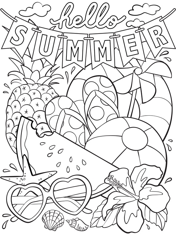 Summer Coloring Sheet Printable