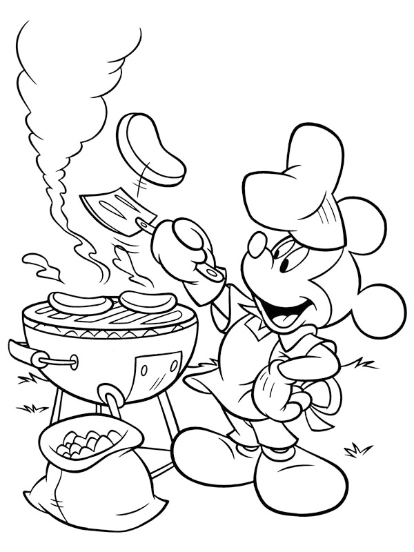 Mickeys Summer Cookout Coloring Page