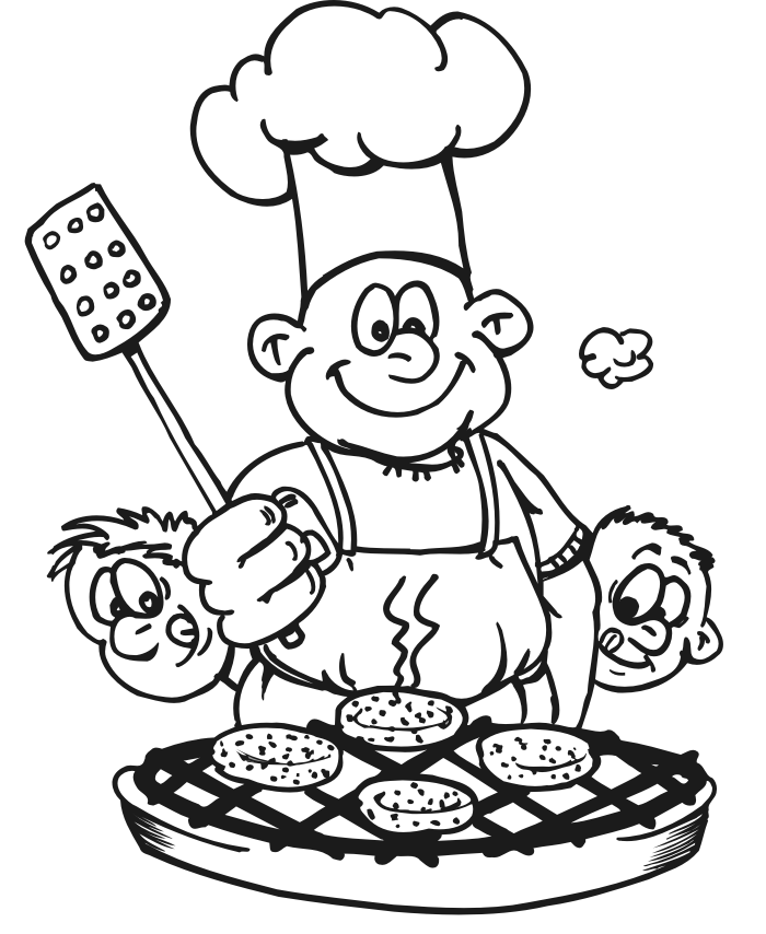 Summer Bbq Coloring Page