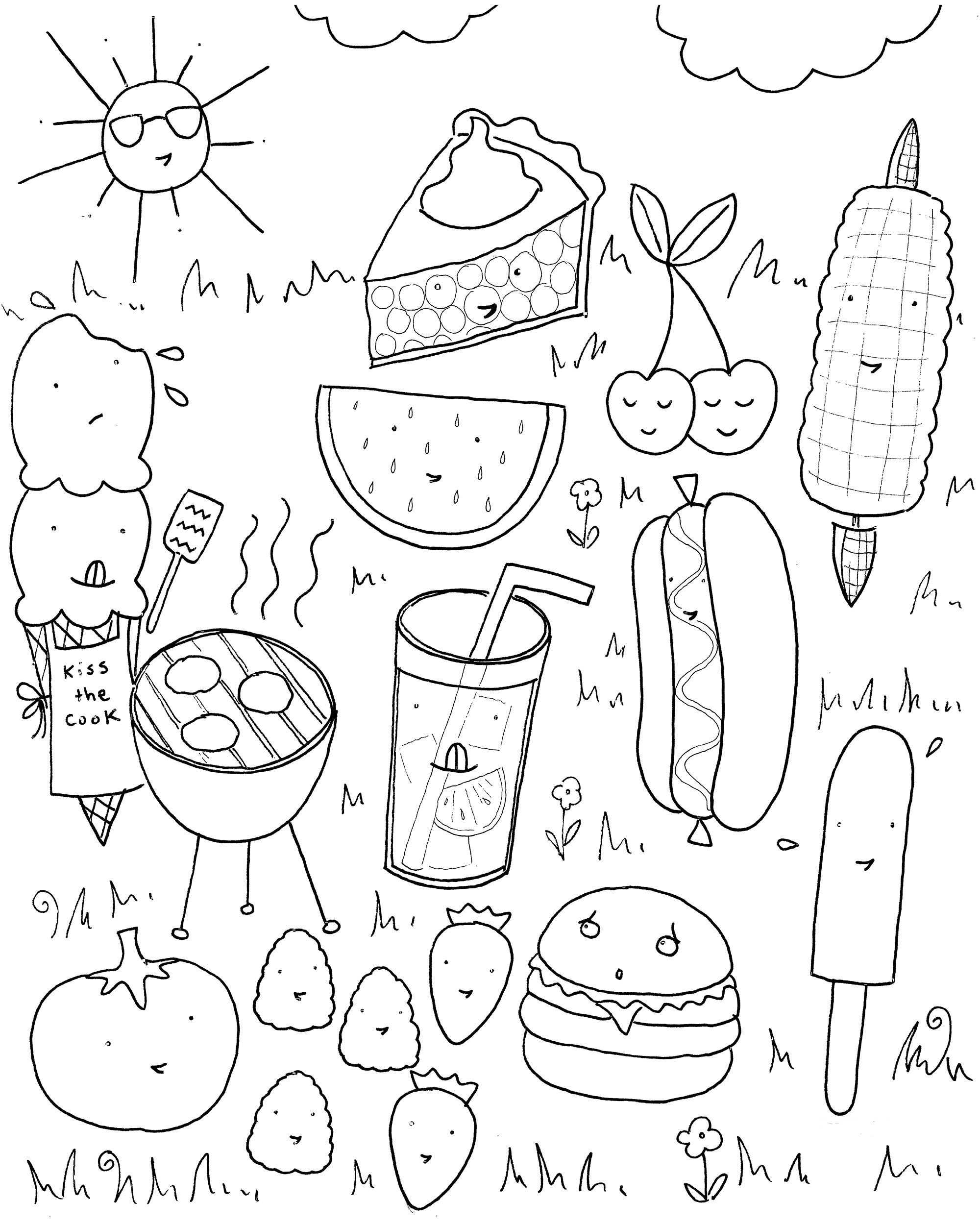 coloring pages of summer things