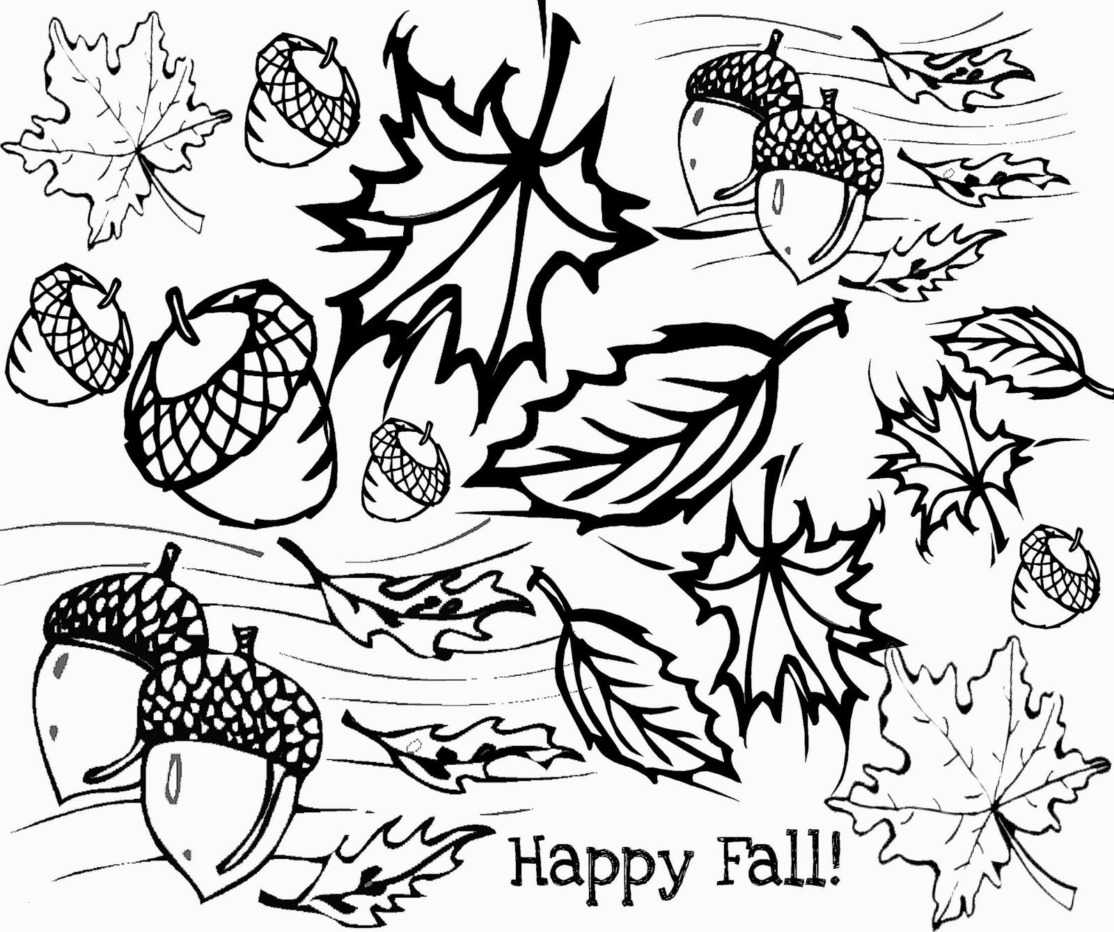 Fall Pictures To Color Free Printable