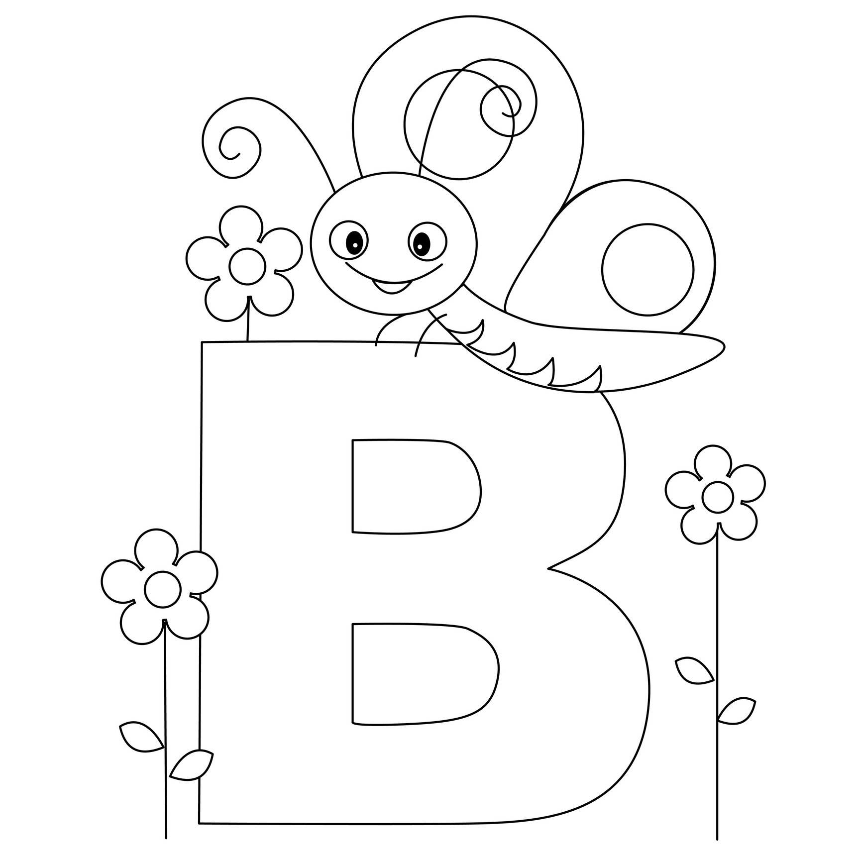 Letter B Coloring Pages Free Printable