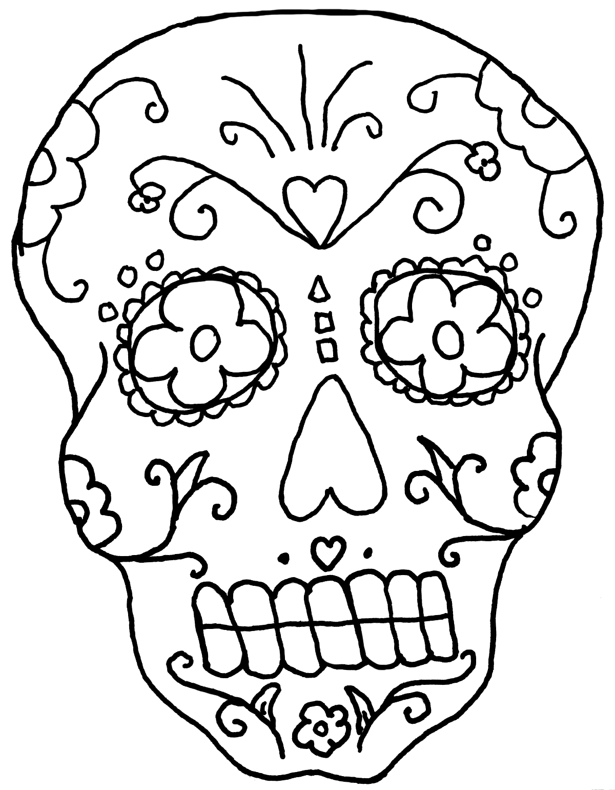 day-of-the-dead-skull-easy-coloring-pages
