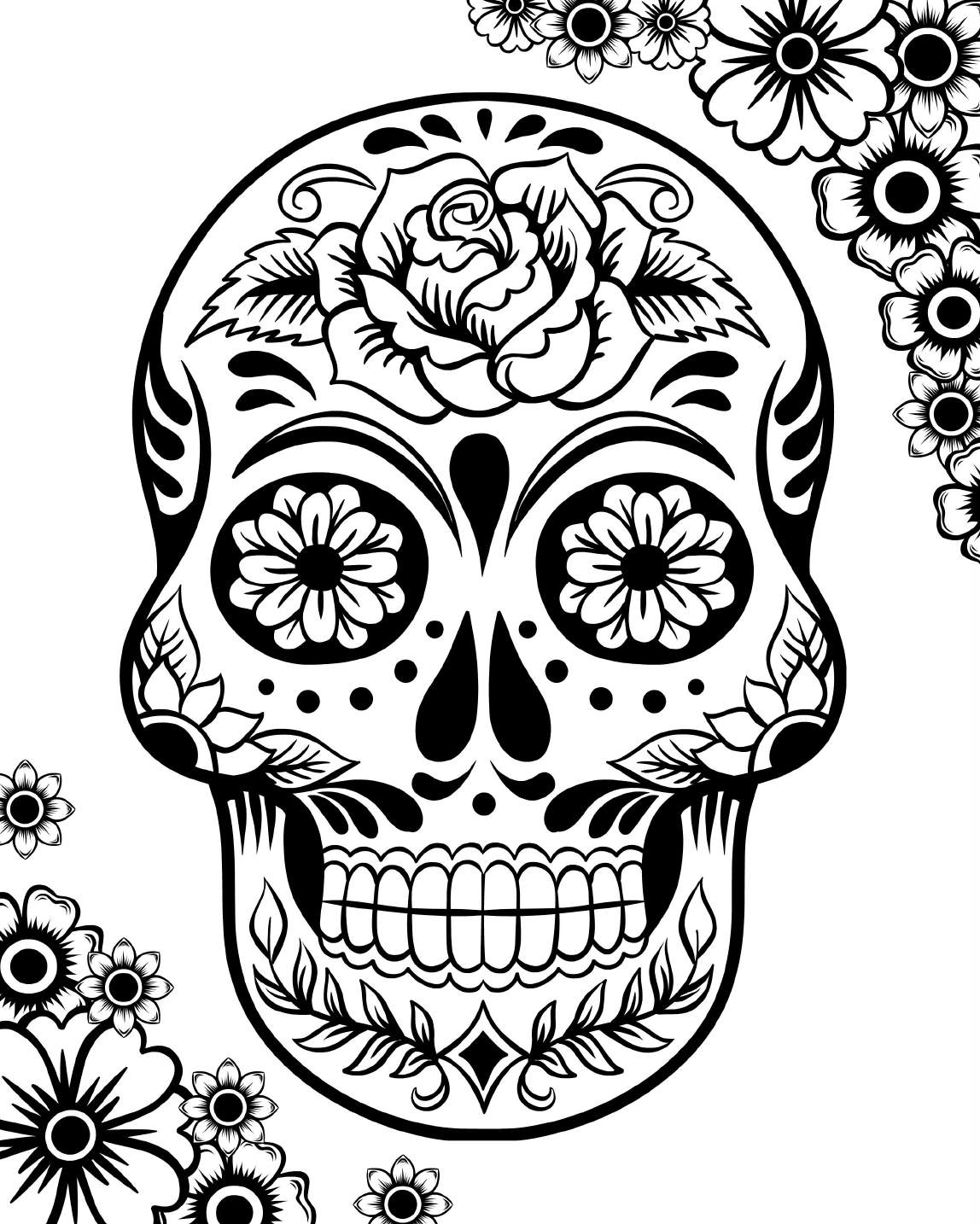 Day Of The Dead Skull Free Printable