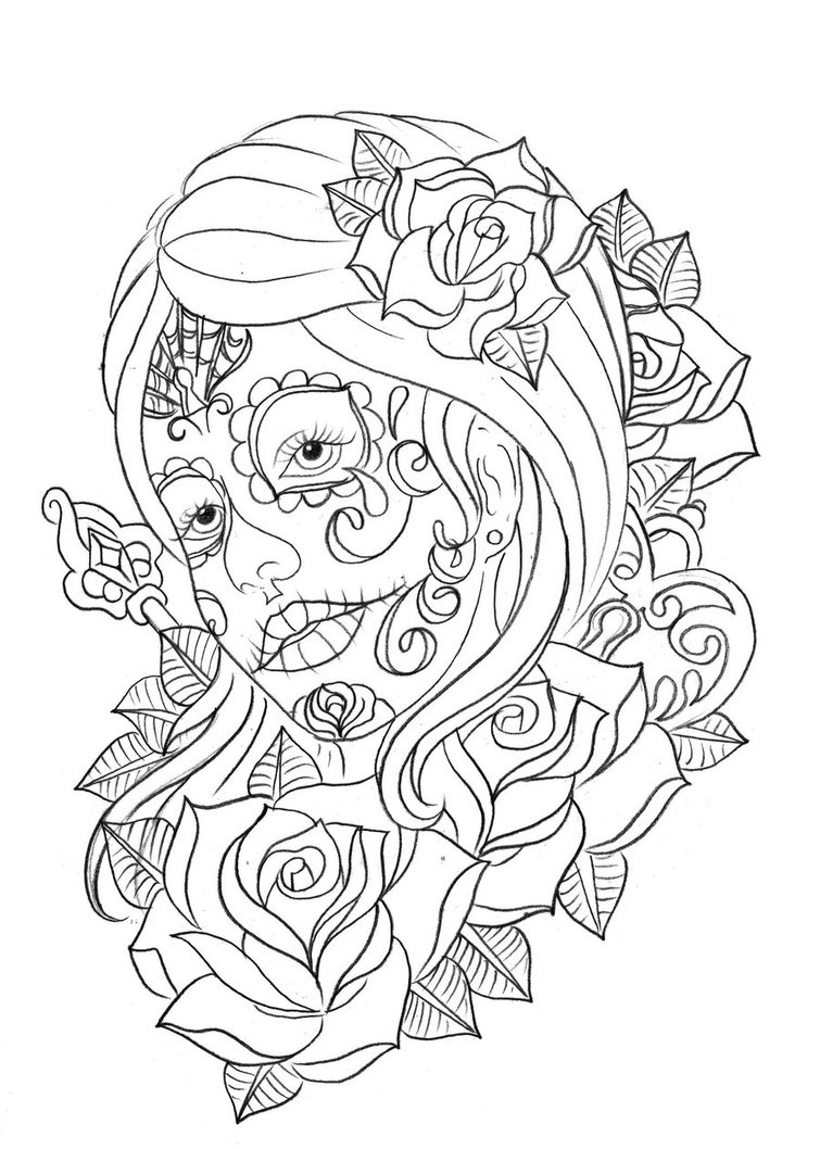 coloring-pages-of-skulls-for-day-of-the-dead-coloring-home