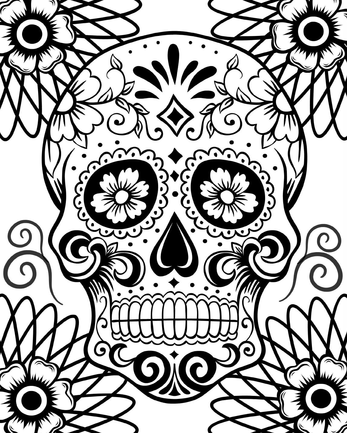 Day Of The Dead Coloring Page Pdf