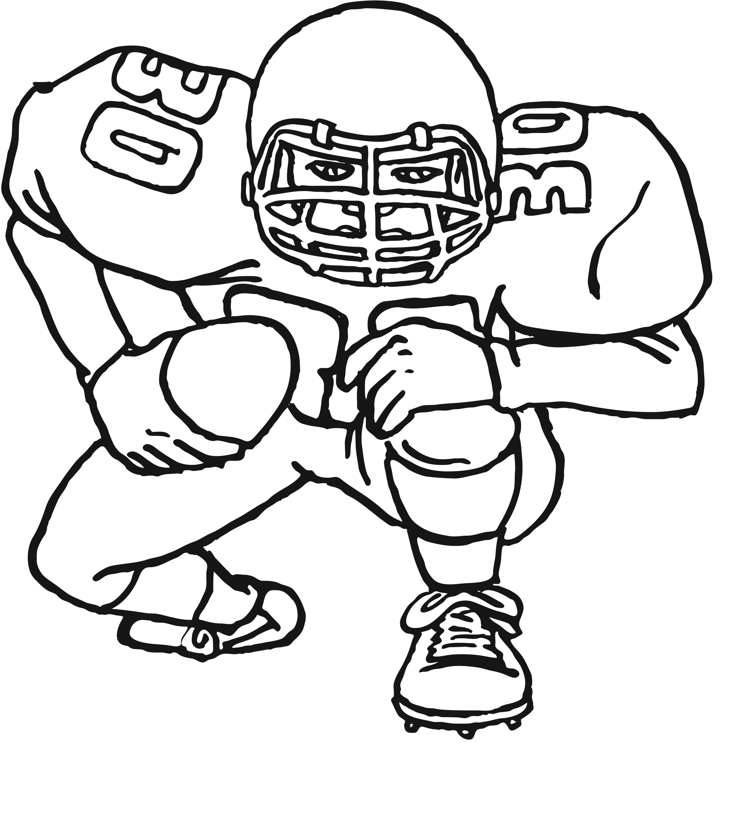 american football player coloring page