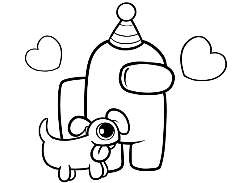 Among Us Preschool Coloring Page