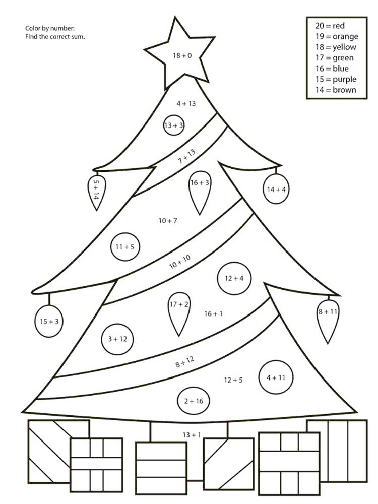 Christmas Tree Color By Number