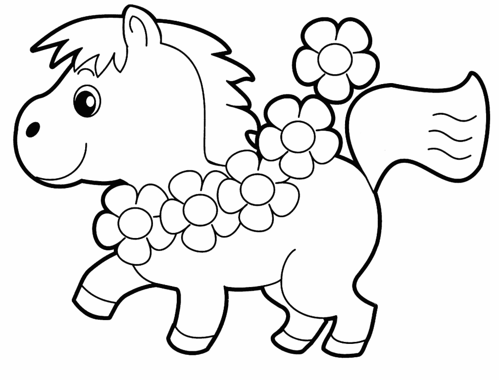 Horse Preschool Coloring Page