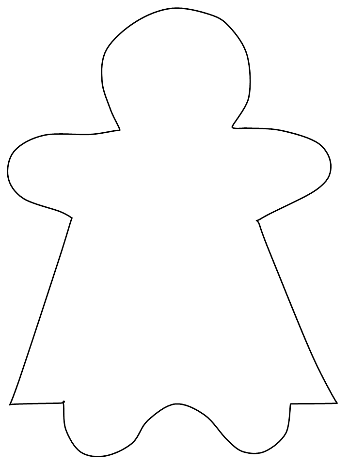 Paper Doll Preschool Coloring Page