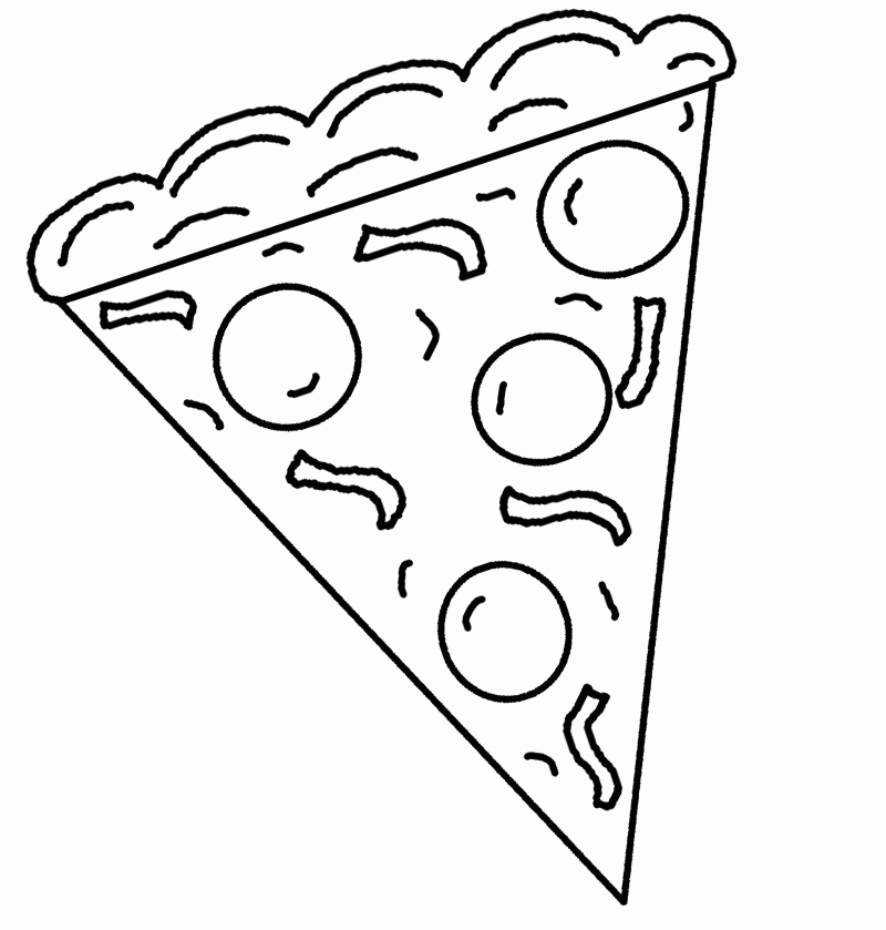 Pizza Preschool Coloring Page