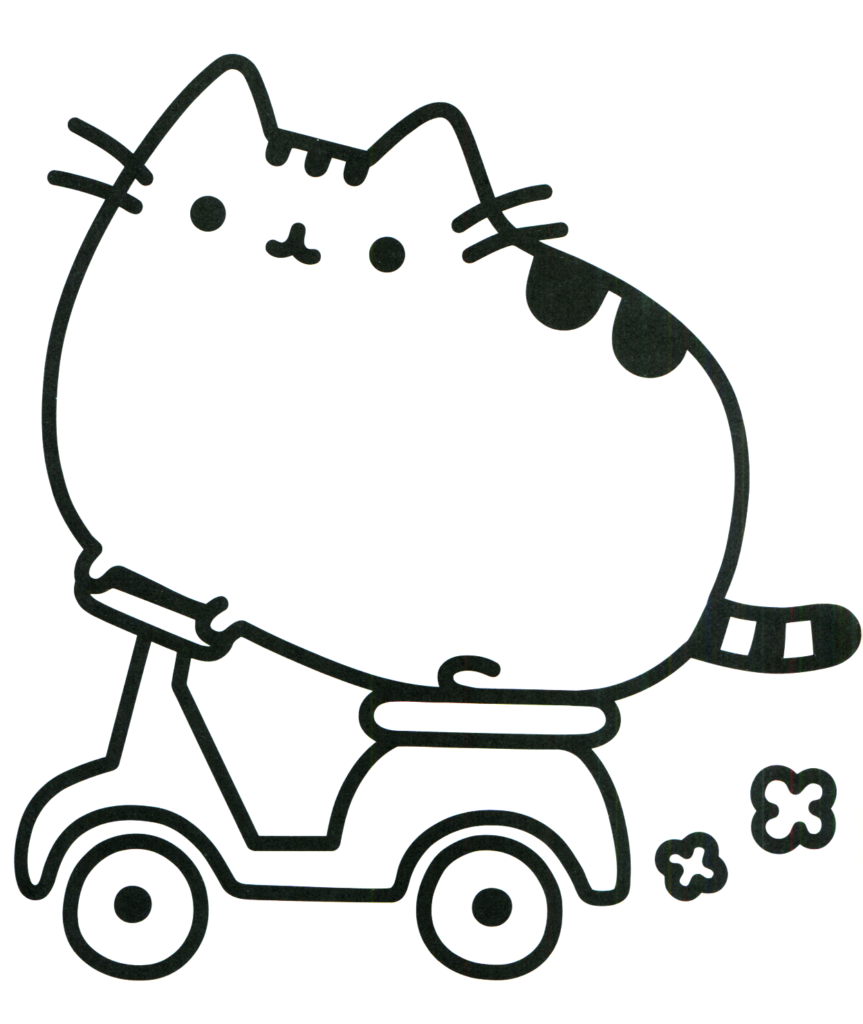 Pusheen Cat Preschool Coloring Page