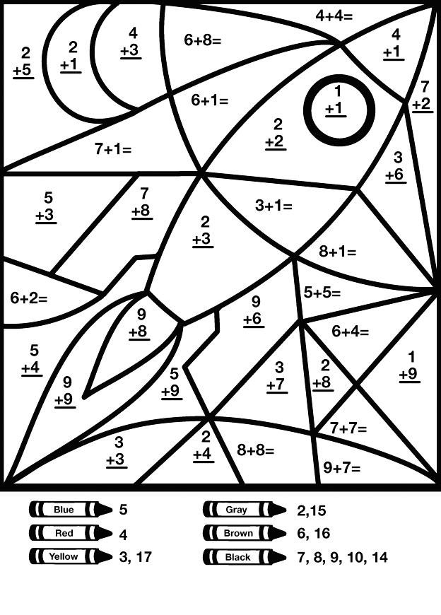 Rocket Math Color By Number