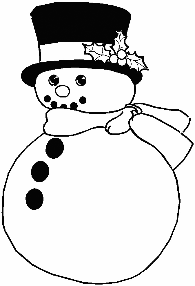 Snowman Preschool Coloring Page