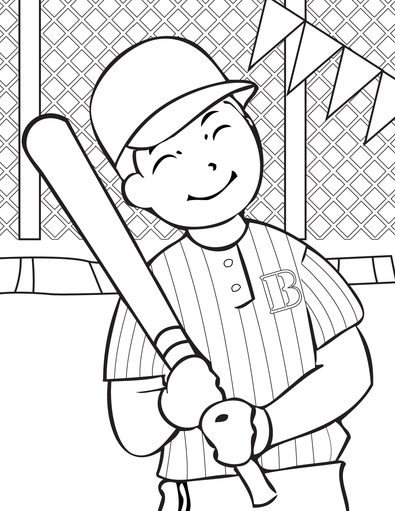 baseball team coloring page