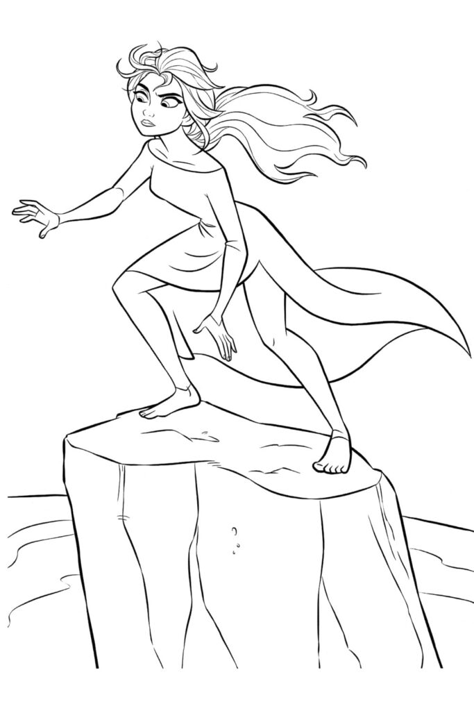 Elsa Fights Coloring Page