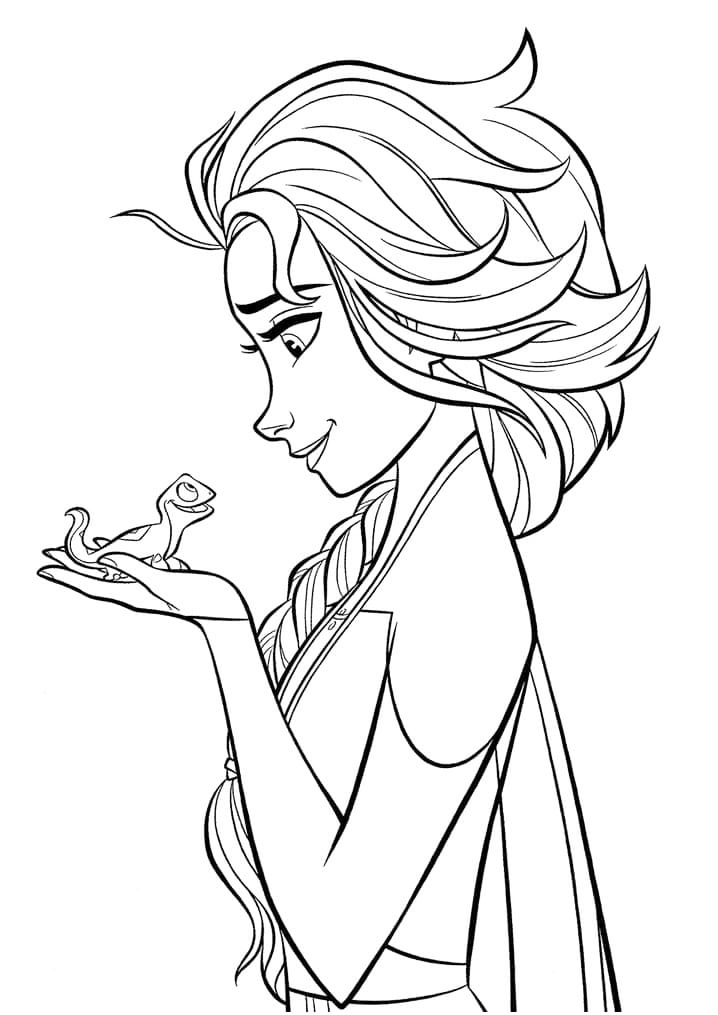 Elsa And Bruni Coloring Page