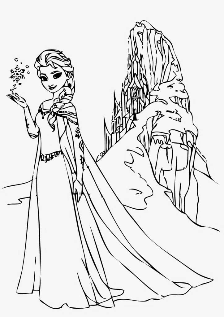 Colouring Page Of Elsa 71  Best Free SVG File