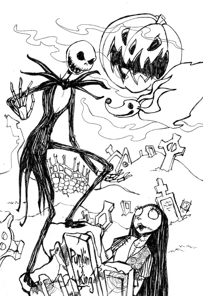 Free Printable Nightmare Before Christmas Coloring Pages - Best Coloring  Pages For Kids