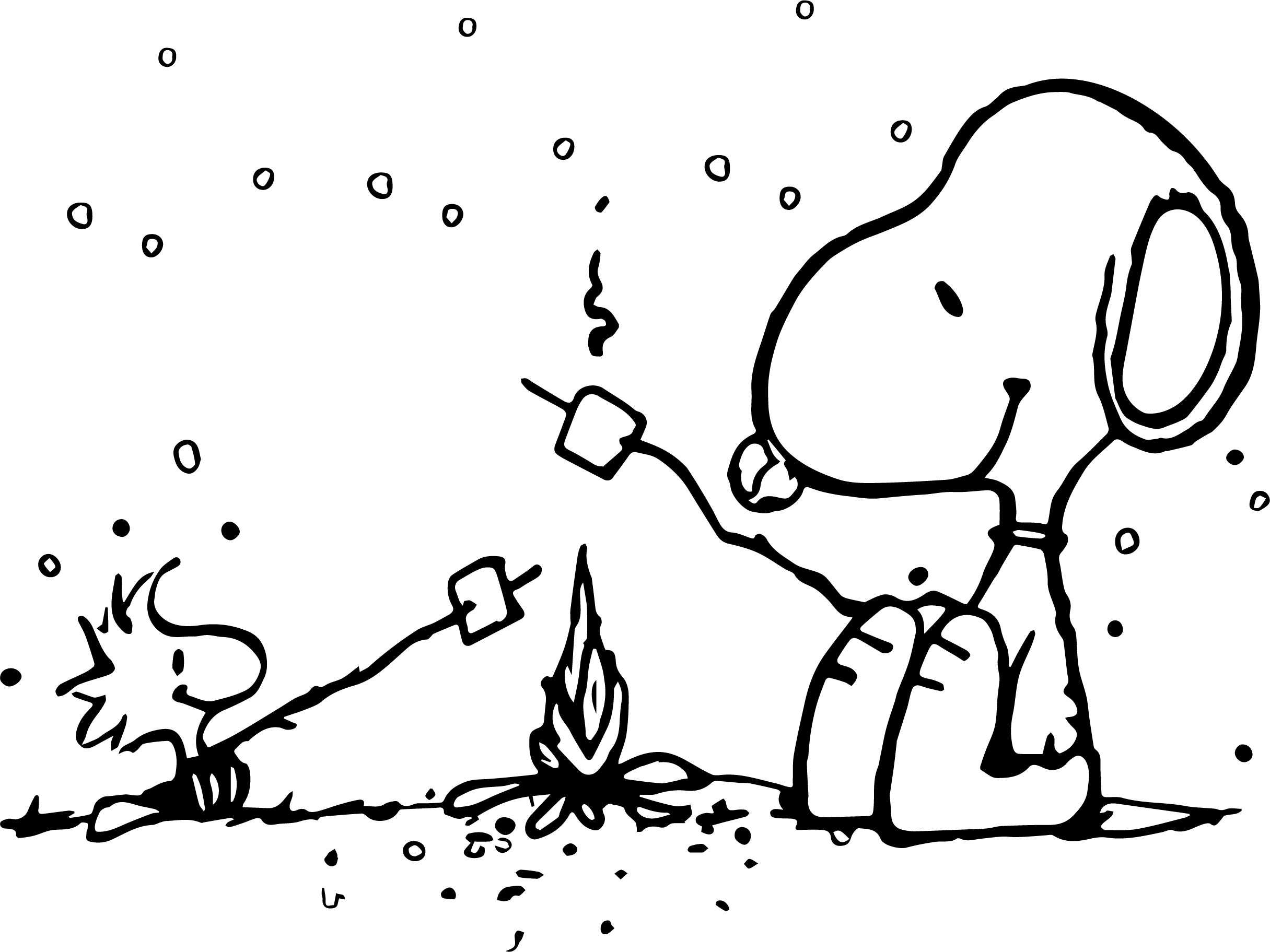 Snoopy Woodstock Christmas Coloring Pages