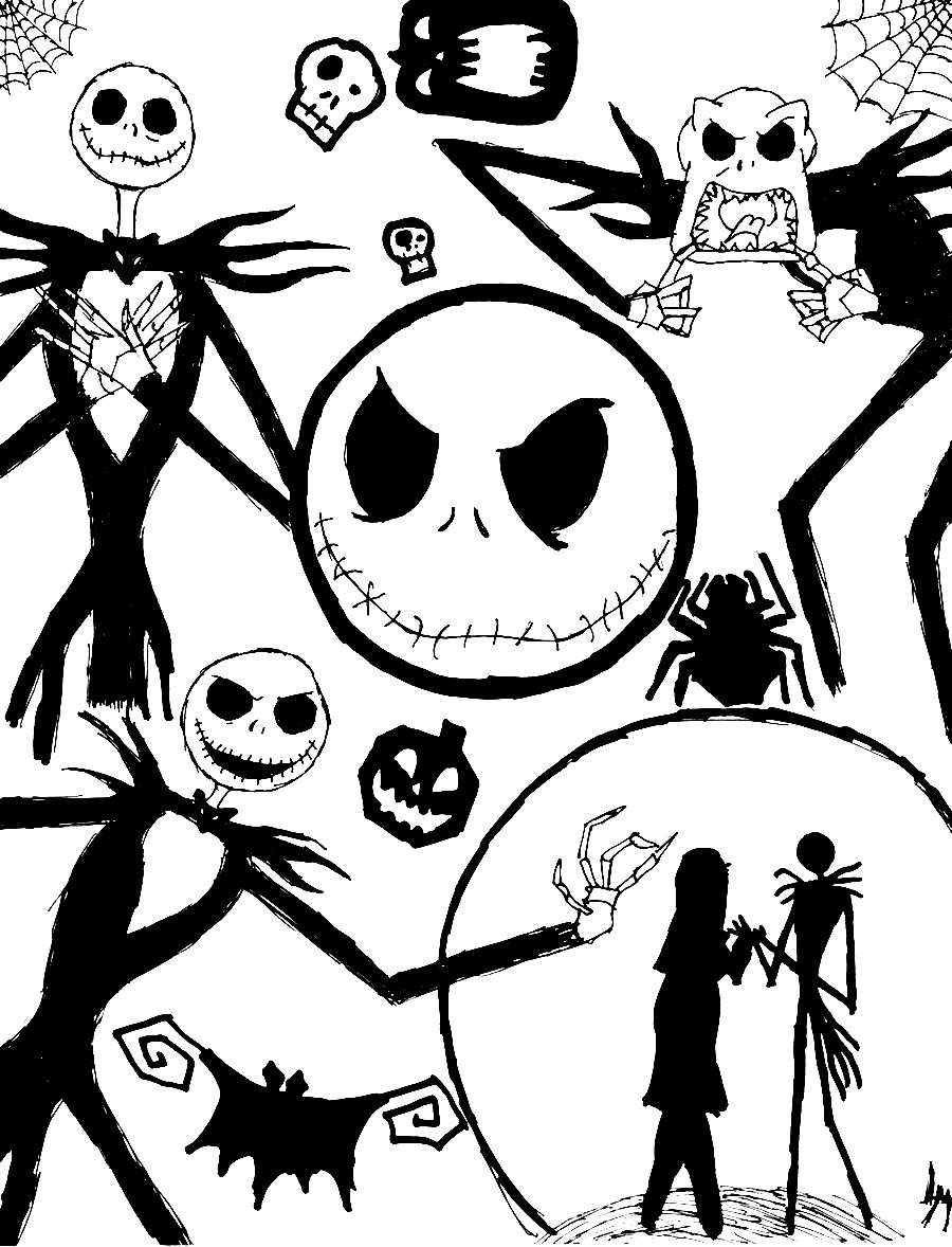 Printable Nightmare Before Christmas Coloring Pages