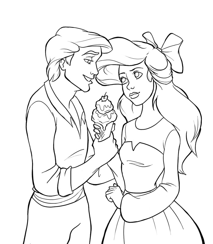 ariel on rock coloring page