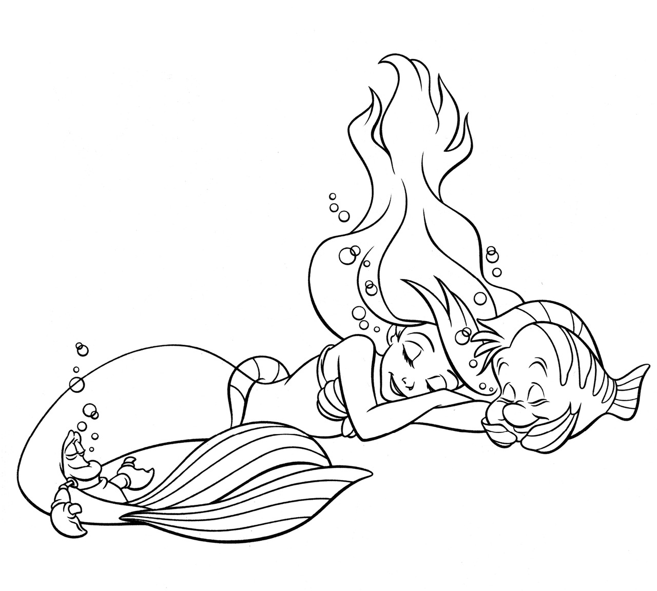 disney princess ariel in a dress coloring pages