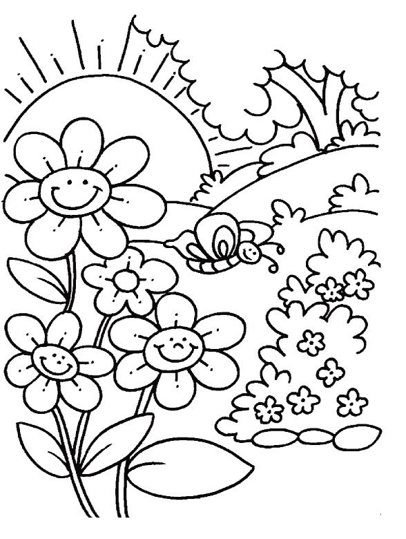 Spring Coloring Page Printable
