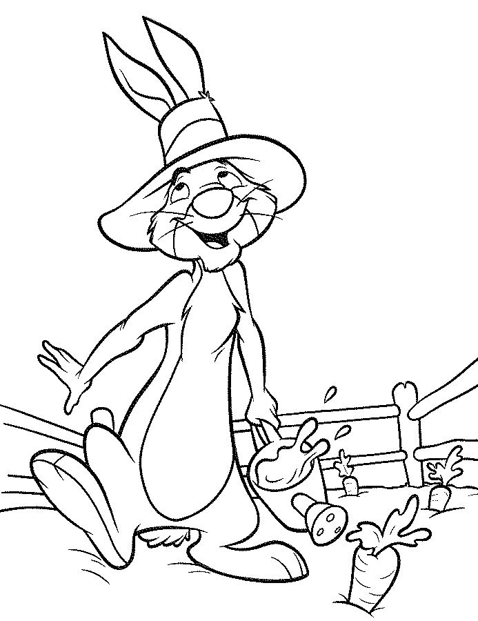 Rabbit Waters The Carrots Coloring Sheet