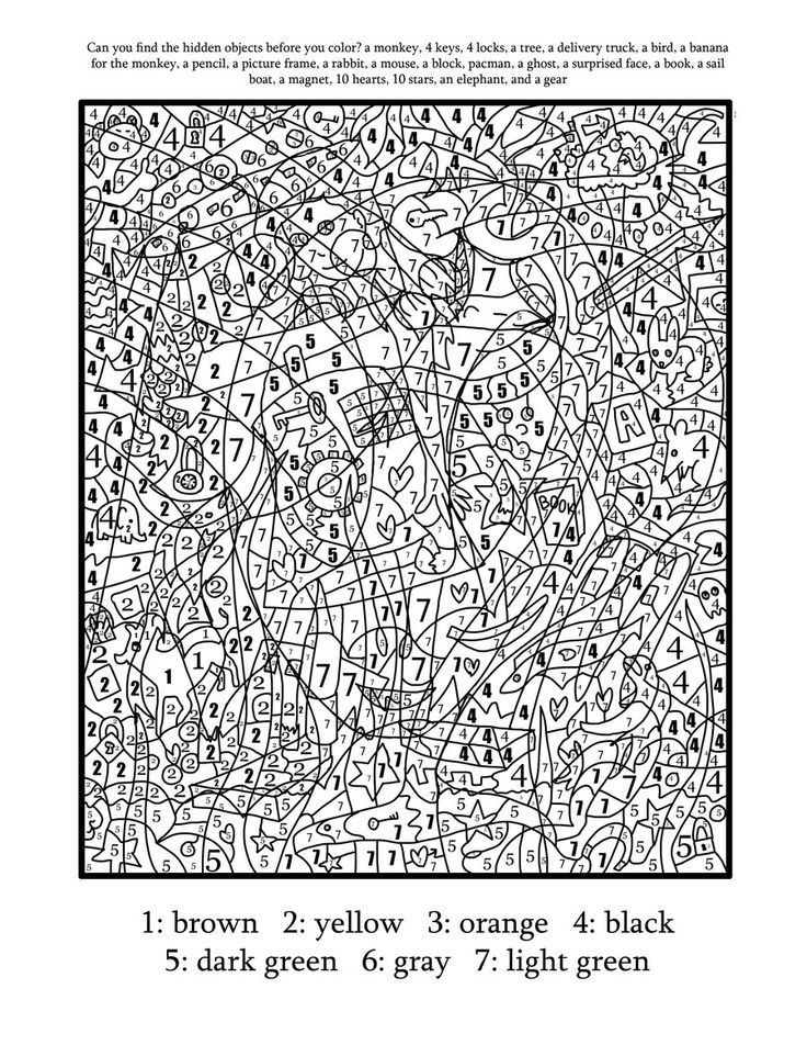 Hard Color by Number Coloring Pages Printable  Color by number printable, Color  by numbers, Adult color by number