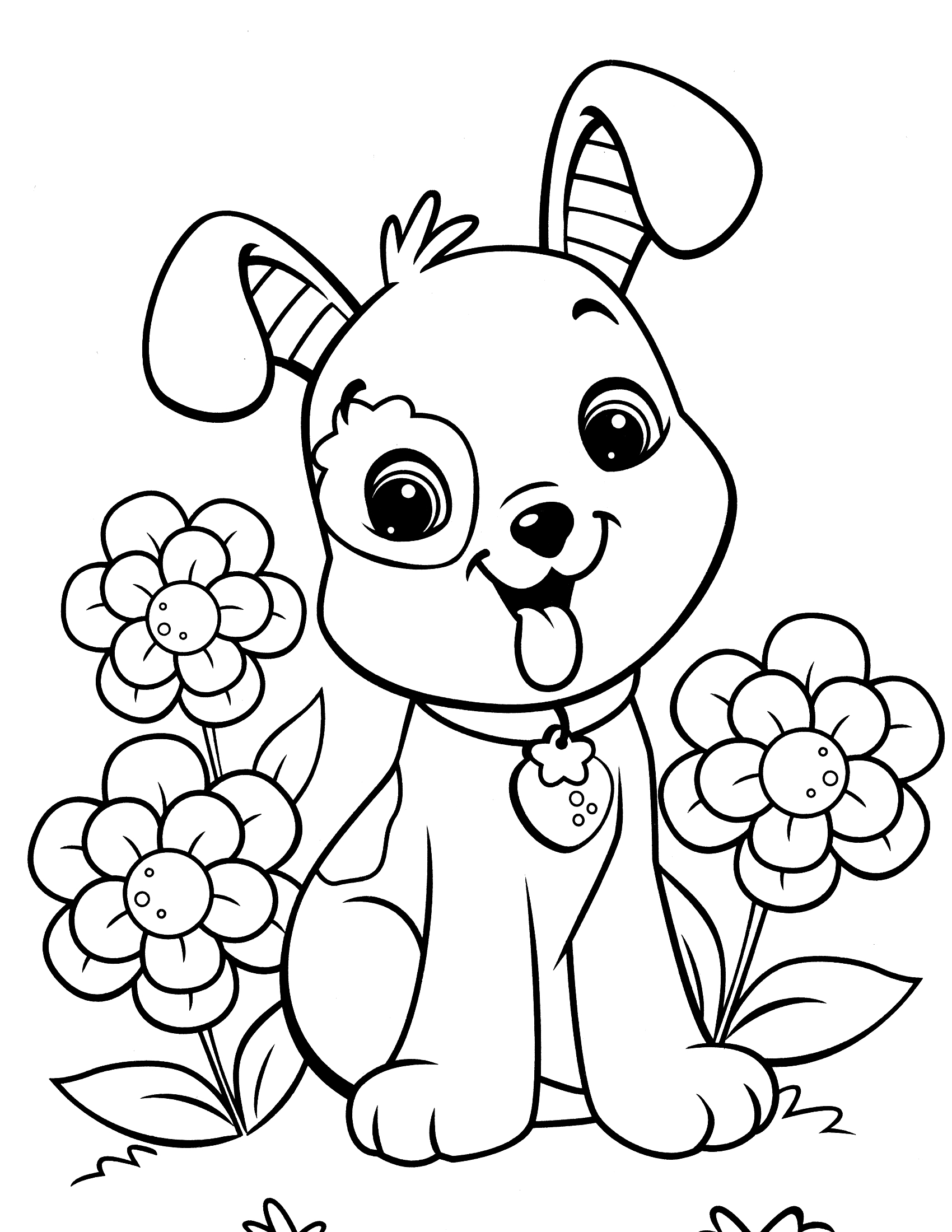 Puppy Coloring Pages For Kids Printable 8