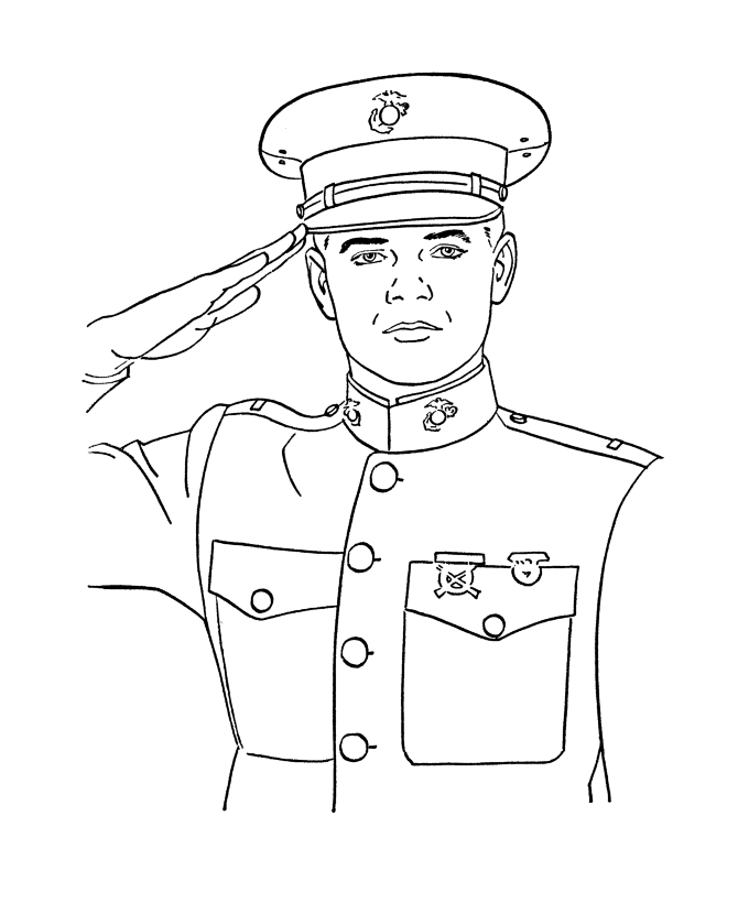 Memorial Day Salute Coloring Page