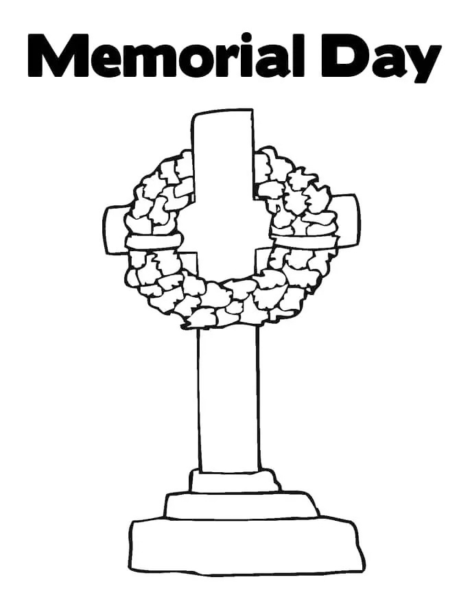 Memorial Day Wreath Coloring Page