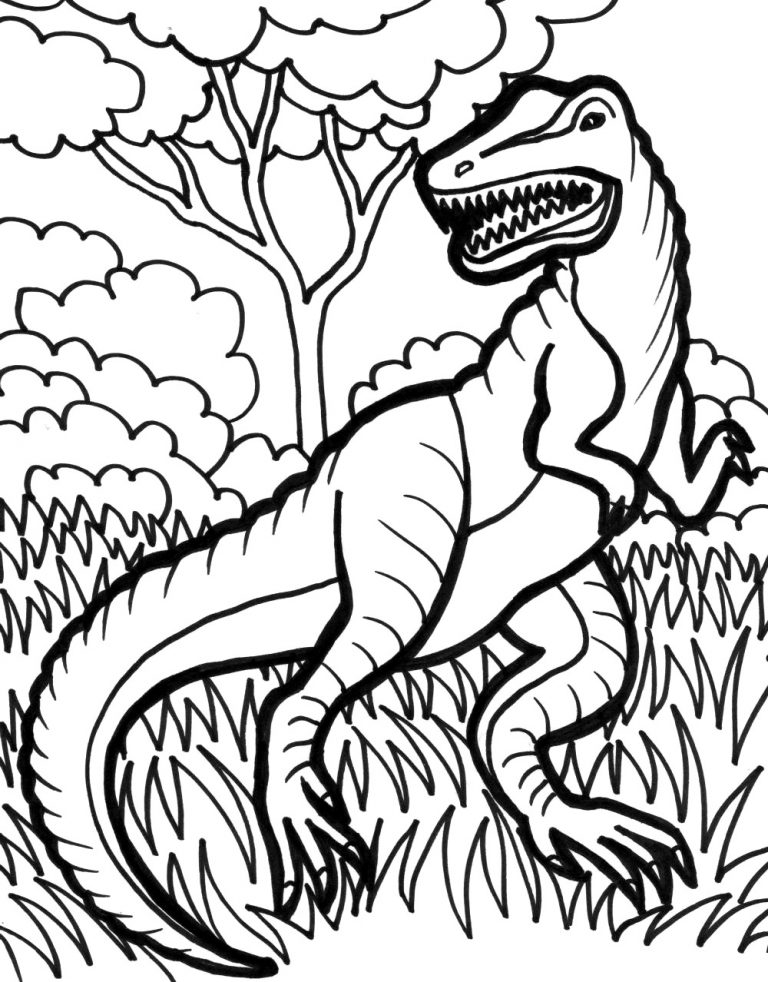 simple trex coloring page