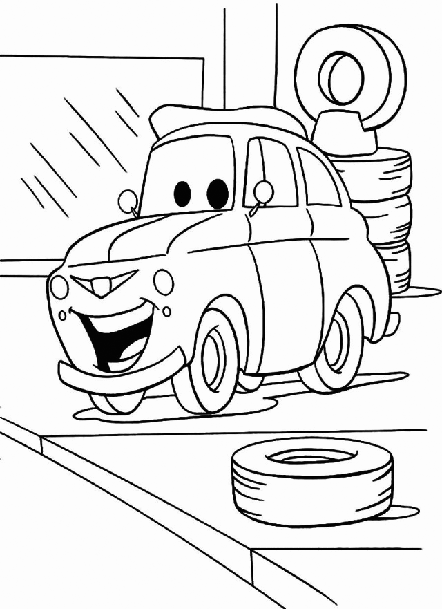 Cute Cars Coloring Page