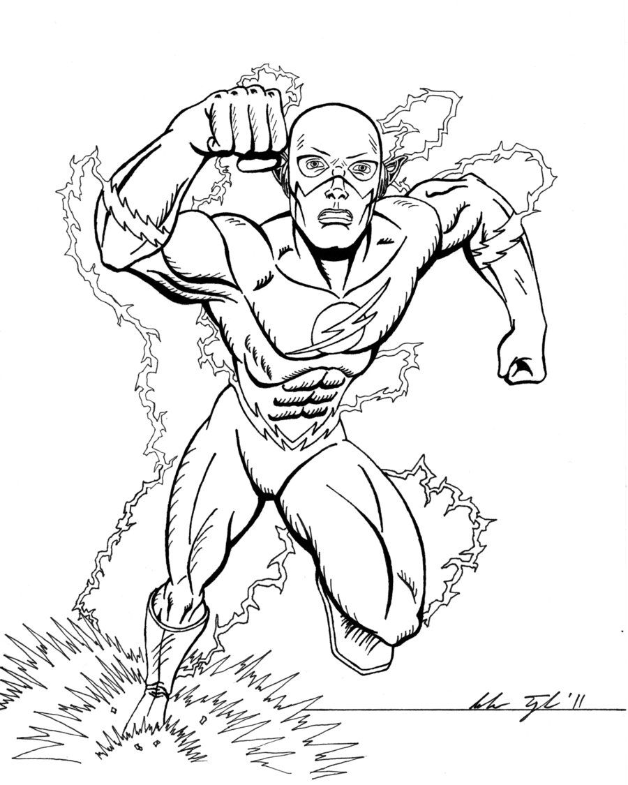 the flash superhero coloring pages