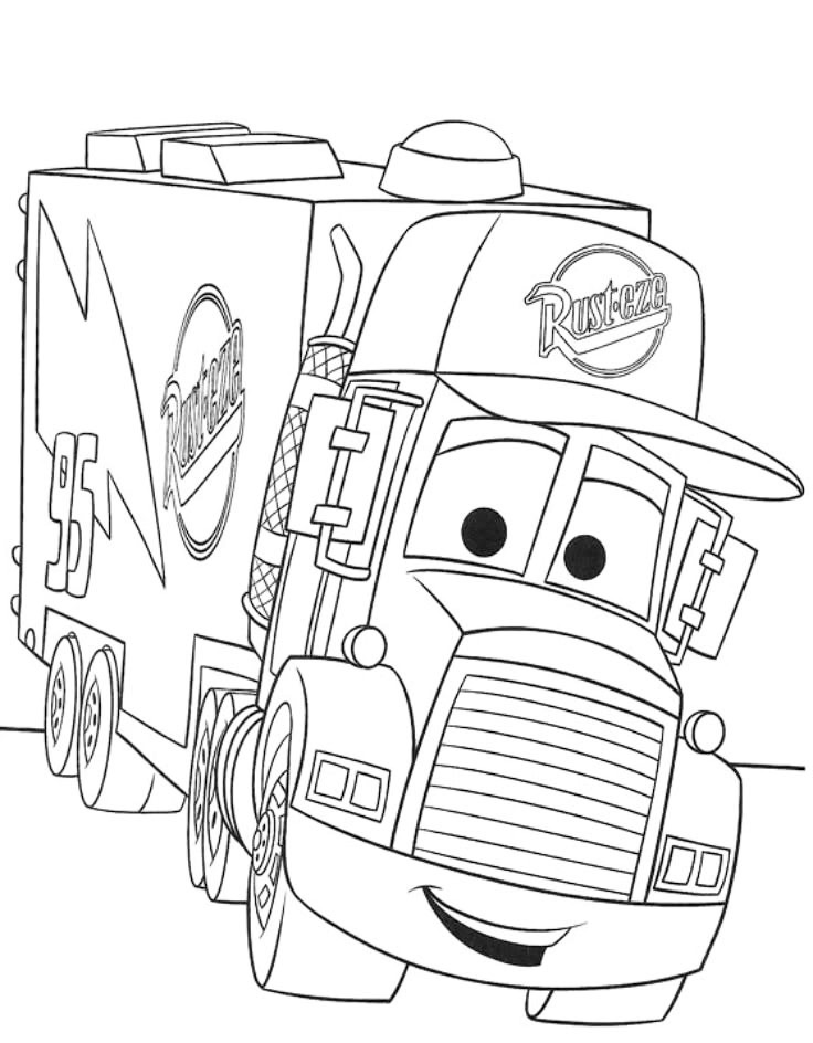 Mack Cars Coloring Page