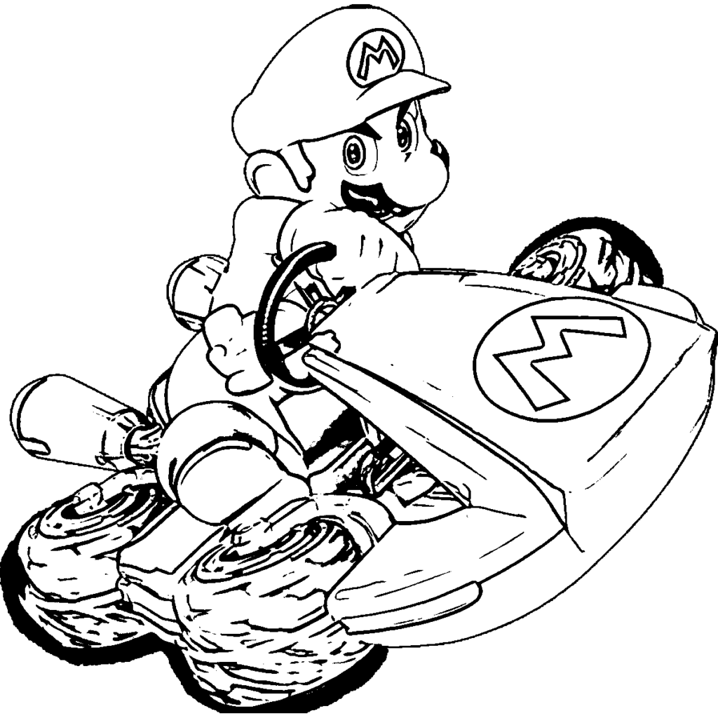 Mario Kart Coloring Page