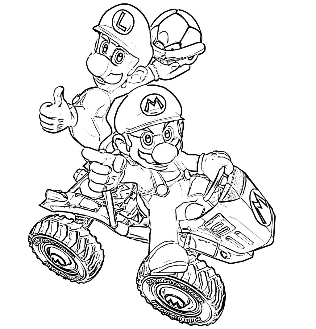 wario and waluigi coloring pages