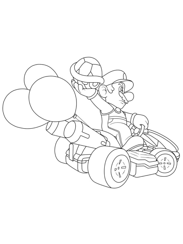 Mario And Turtle Shell Coloring Page