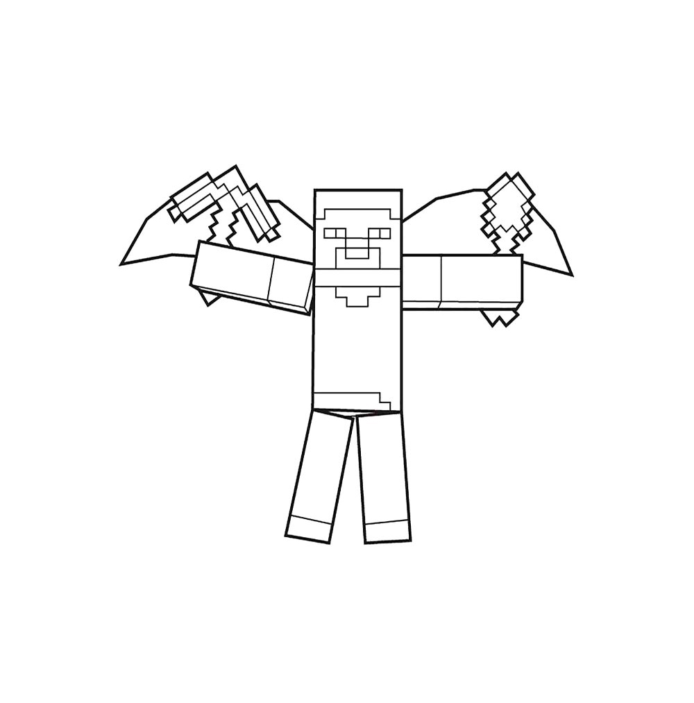 Minecraft Batman Coloring Page