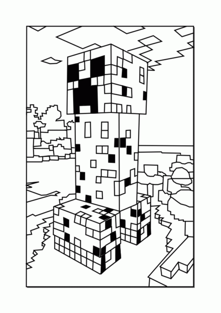 Minecraft Building Coloring Page