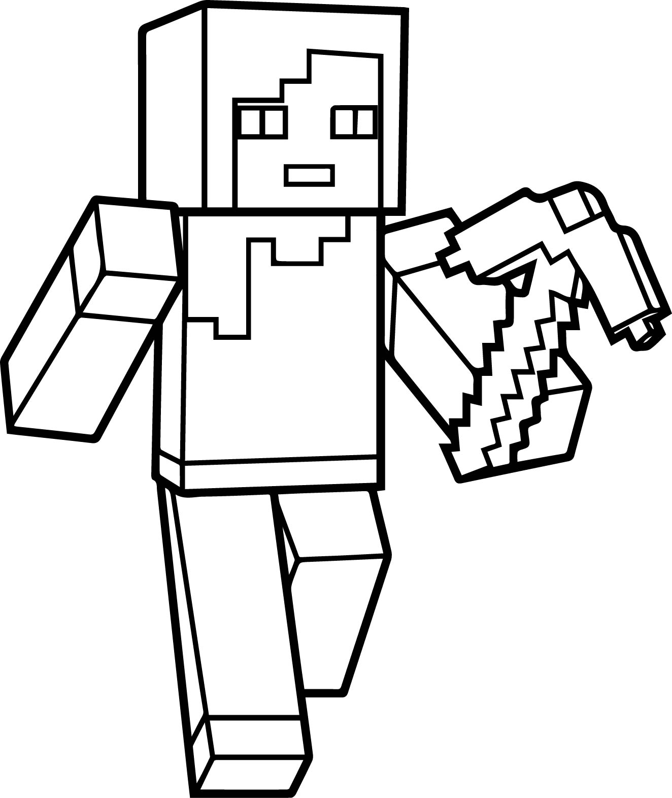 minecraft steve face coloring pages