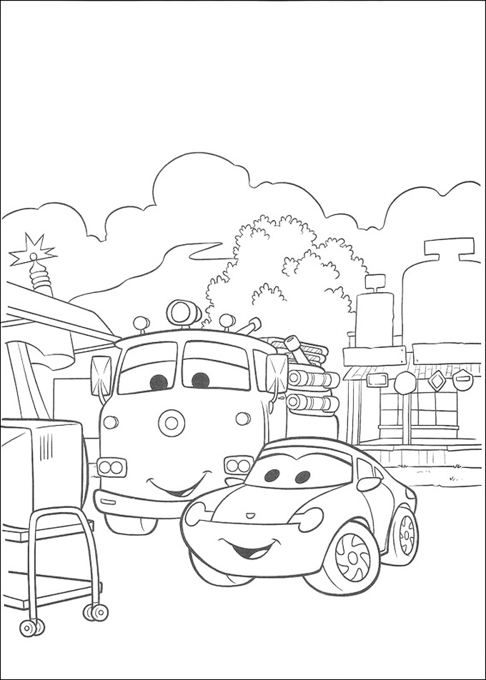 Movie Cars Coloring Page