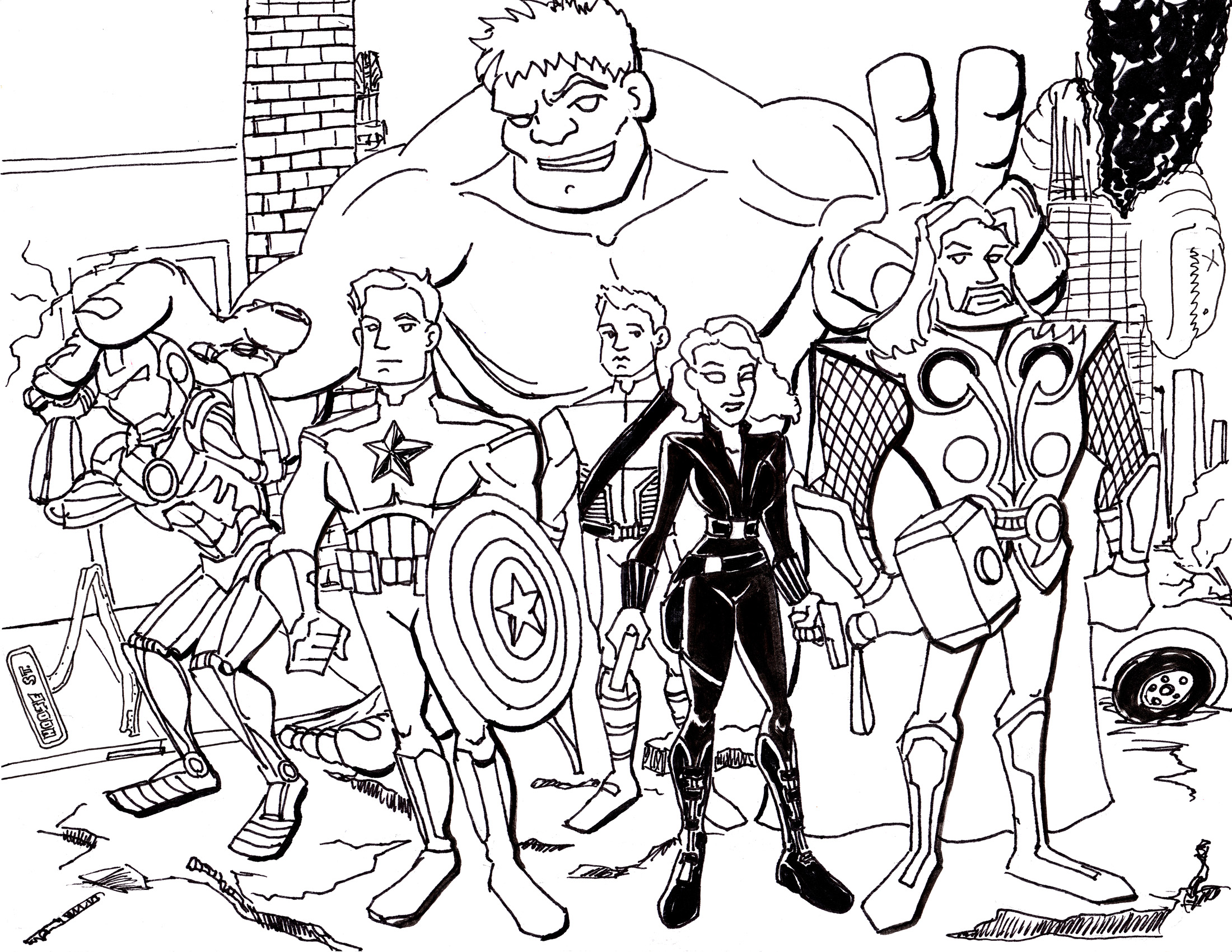 drawing of my kids as avengers : r/Marvel