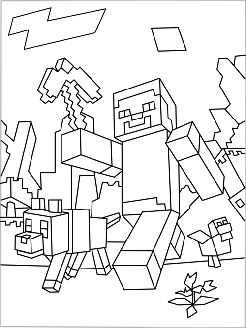 Printable Minecraft Characters Coloring Pages