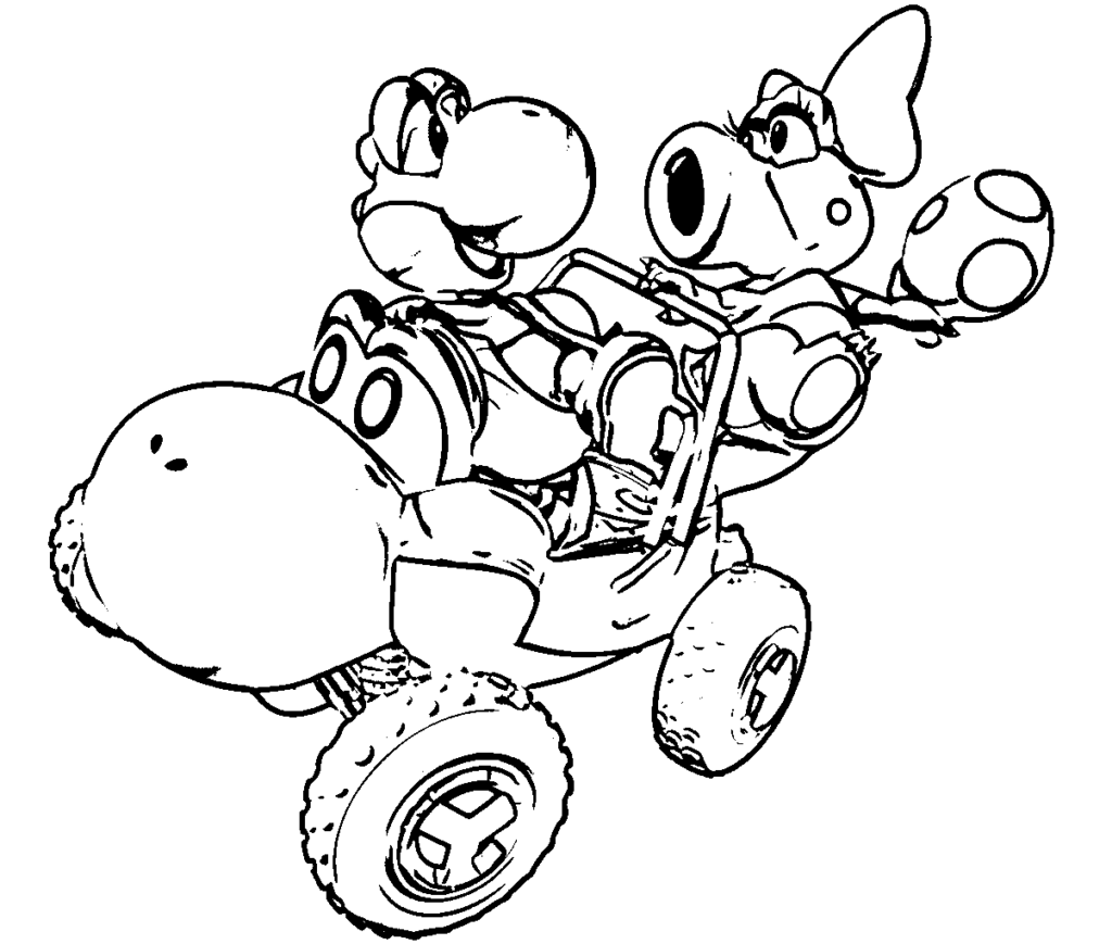 Yoshi Kart Coloring Page