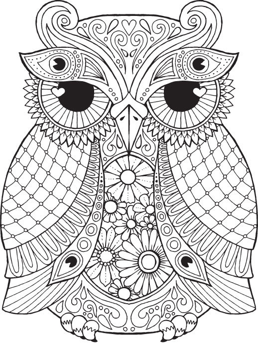 OWL Coloring Pages For Adults Free Detailed Owl Coloring Pages